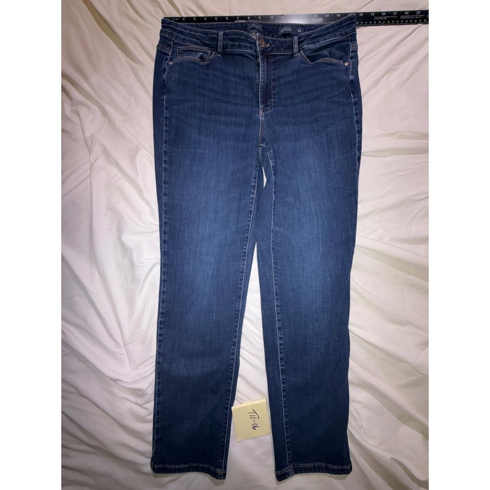 J. Jill Denim Boyfriend Straight-Leg Ankle Jeans Dark Wash Blue Size 14 T11-06
